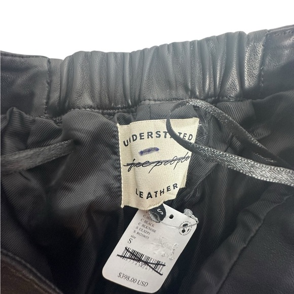 NWT Free People x Understated Leather Black Leather Embroidered Moto Pants S - Picture 13 of 16